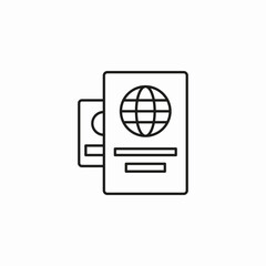 travel documents passport icon sign vector