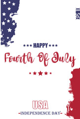 Happy 4th of July USA Independence Day Handwritten Typography USA Abstract Flag Template
