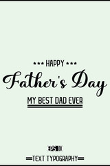 Modern Cursive Typography Text Of Happy Father's Day Vertical Template