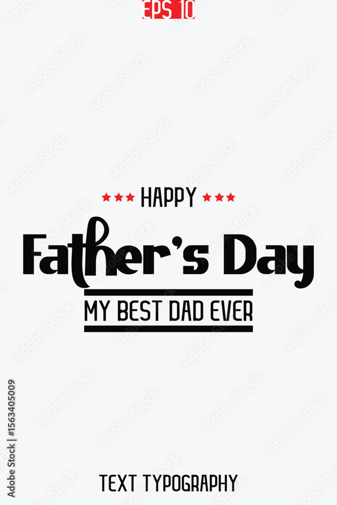 Fototapete happy father's day stylish modern typescript text vertical template