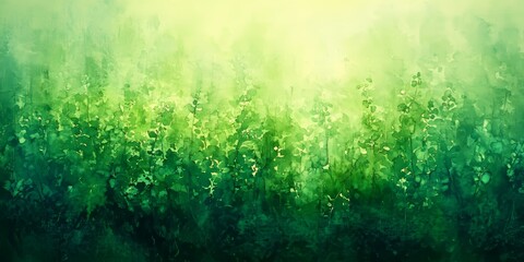 Obraz premium Delicate Green Hues Blooming Fantasy in a Beautiful Watercolor Garden Filled with Flowery Blossoms