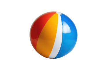 Colorful beach ball summer fun vacation playtime isolated on a transparent background