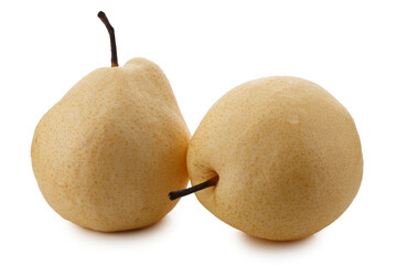 Crisp and Juicy Chinese Pear with Pale Yellow Skin isolated on a transparent background