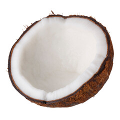 Half Coconut Fruits isolated on a transparent background