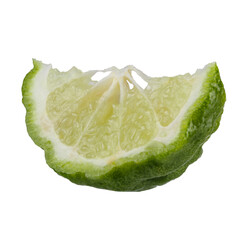 Fresh Green Kaffir Lime Fruits isolated on a transparent background