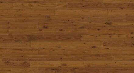 Closeup of a rustic wooden floor with warm brown planks visible grain and natural knots laid horizontally