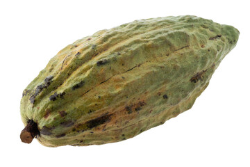 Ripe Cocoa Fruit Pod with Textured Outer Shell isolated on a transparent background