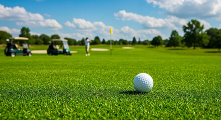 Fototapeta premium Vibrant Golf Course Scene 
