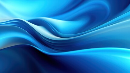 Naklejka premium Abstract blue flowing silk waves background texture with soft light design