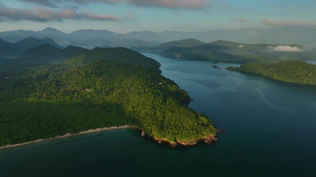 Aerial view of green islands, Brazil.