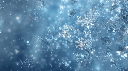 Fototapeta premium 雪の結晶、水色の背景