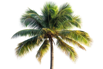 Lush Green Palm Tree Isolated on Black Background, isolated on a transparent background