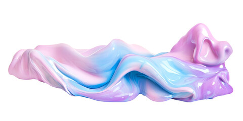Candy-Colored Acrylic Paint Splash on Transparent Background