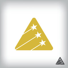 Triangle and star aircraft logo. Unique design identity. Geometric flat logo template.