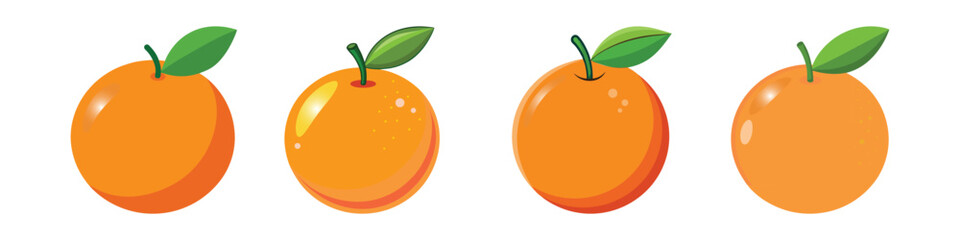 Simple Flat Orange Illustration Vitamin C Citrus Fruit and Healthy Snack Vector Icon