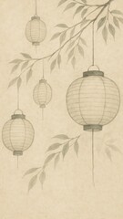 Elegant lanterns with delicate leaves.