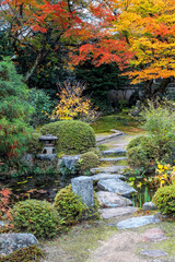 Jikkoin Temple with a colorful autumn garden in Ohara, northern Kyoto