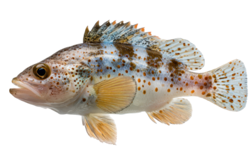 Spotted fish aquatic life underwater wildlife ocean creature marine animal nature beauty isolated on a transparent background
