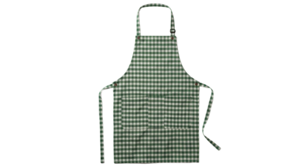 Green checkered apron isolated png on transparent background