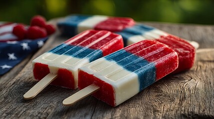 Colorful and refreshing popsicles presented in various styles and flavor combinations. The images showcase everything from organized patterns to close-up shots highlighting the frosty texture 