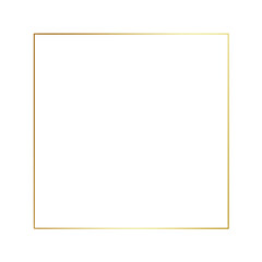 Gold gradient thin line square frame element..