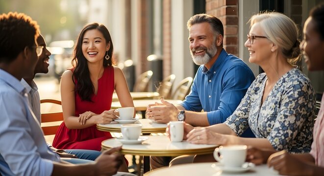 group of friends having dinner