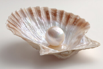 a large pearl located inside an open sea shell