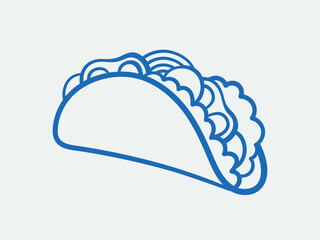 Hand-drawn taco. Line art, ink, minimalist style. Vector illustration. Food collection.