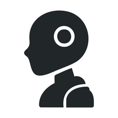 Naklejka premium Silhouette of person with head visible in profile on white background