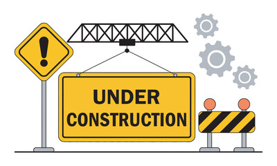 Under Construction Website Maintenance Graphic Icons, vector illustration