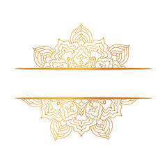 Traditional Mandala-Inspired Divider Design , Gold Gradient with Editable Space