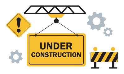 Under Construction Website Maintenance Graphic Icons, vector illustration