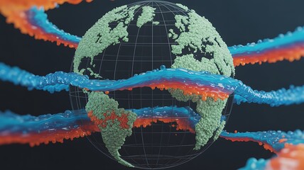 Naklejka premium Global warming climate change art