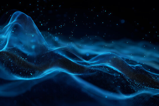 Digitally generated image of abstract wave. Concept of fintech technology, new banking and cloud technology. Clean design.