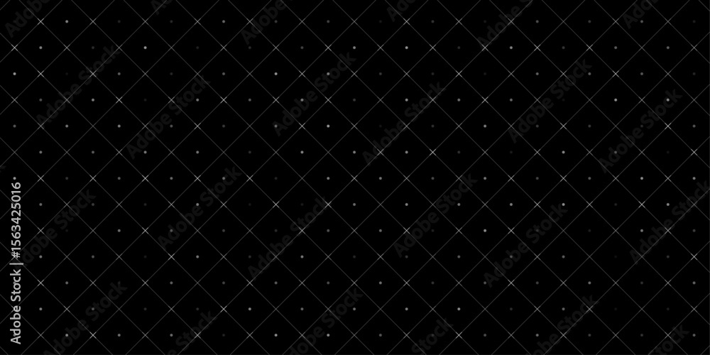 Poster cyber hi-tech pattern with square grid, cross points and digital dot matrix on black background. fut