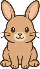 Cute Cartoon Bunny Rabbit Vector Illustration