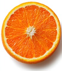 Bright Citrus Slice Showing Natural Fruit Fibers