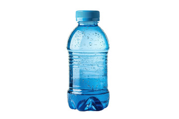 Chilled Water Bottle Refreshing Hydration Blue Plastic isolated on a transparent background