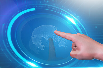 Interacting with the digital world a futuristic touchscreen interface
