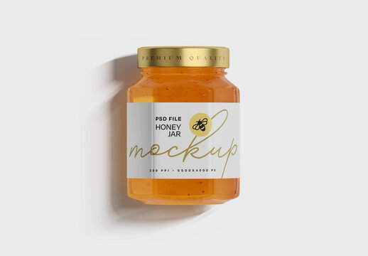 Honey Jar Label Packaging Mockup for Design and Branding Projects