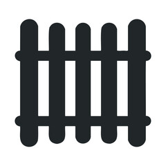 Minimalist black and white fence icon symbolizing security and privacy