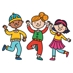 -doodle-illustration-of-boys-and-girls-dancing--co.eps