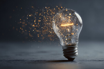 Artificial Intelligence IDEA. AI Light Bulb Idea Concept