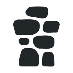 Abstract minimalist illustration of stones in monochrome arrangement