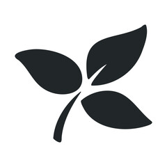 Naklejka premium Minimalist black leaf silhouette on white background