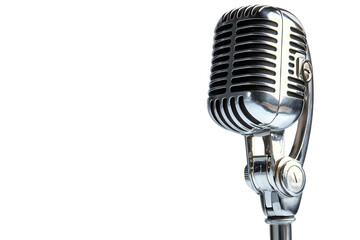 Fototapeta premium Vintage Microphone Retro Style Music Recording Studio isolated on a transparent background
