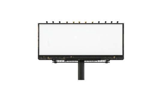 Blank Billboard Outdoor Advertising Mockup Design Template, isolated on a transparent background