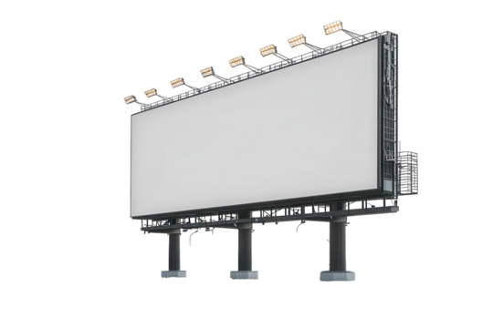 Blank Billboard Advertising Space Outdoor Media Marketing Campaign, isolated on a transparent background