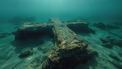 Obraz premium cross over the waters of the sea