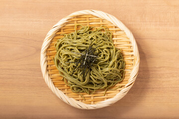 茶蕎麦（抹茶）ざる蕎麦